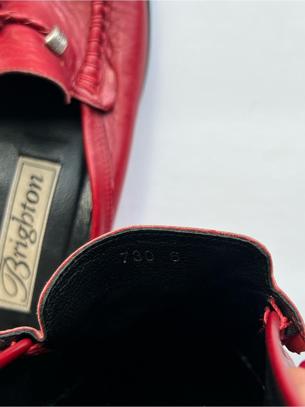Brighton women’s Red Leather Tassel Bit Mules - Picture 7 of 7